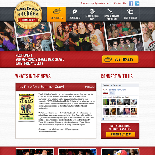 $1,420: New Website for "Bar Crawl" Nightlife Event Company! Ontwerp door derpina