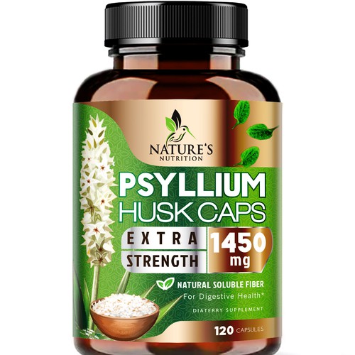 Natural Psyllium Husk Capsules Design needed for Nature's Nutrition Design by agooshe