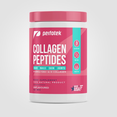 Packaging label for Collagen Peptides jar Design by Igor Calalb