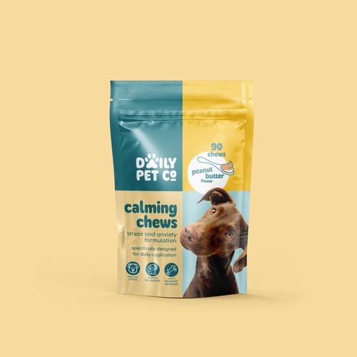 Daily Pet Co. - Calming Pet Chews Package Development Design by Sara Gaspar