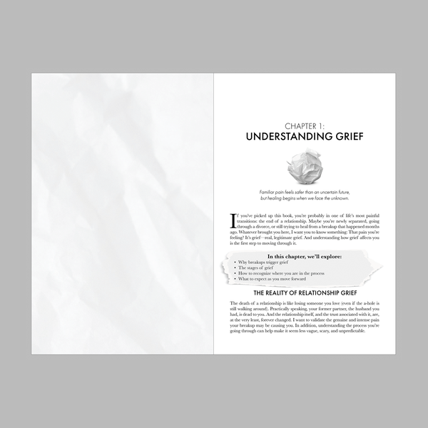 Interior Layout concept for grief workbook