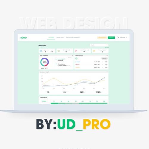 Fun and intuitive webpage for employee satisfaction survey! Design by UD_Pro