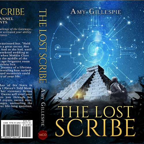 Dynamic Book Cover for Adventure Fiction Series,  at forgotten sacred sites (crediting illustrator) Design by Sanaga Designs