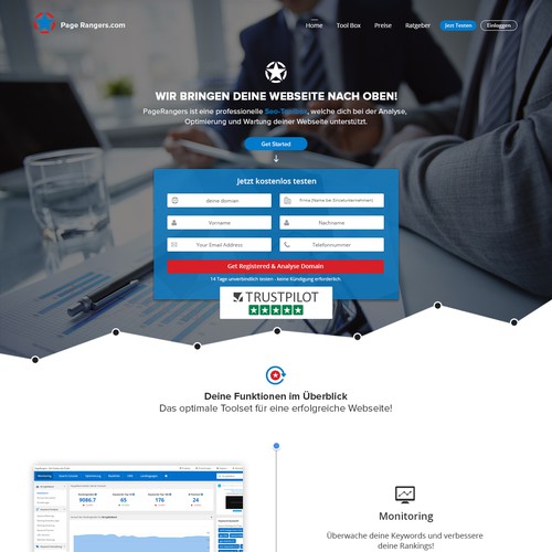 Landing page design contest entry by Design Monsters