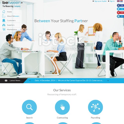 Between Staffing Agency wants you to create a catchy design for our new website Design by Sastrasyah