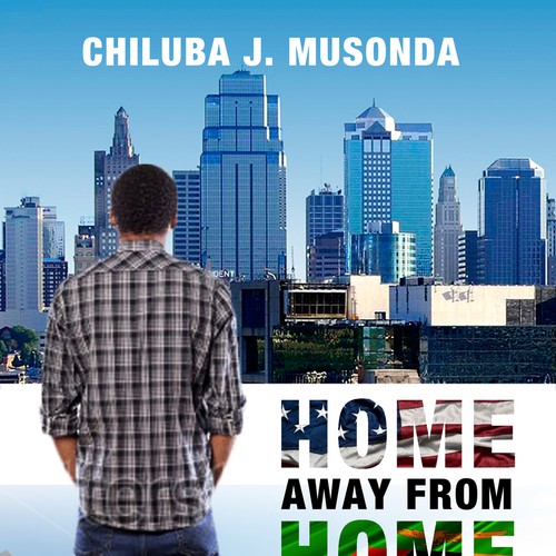 A book cover illustrating the journey of an international student from Africa to America Design by didiwahyudi.trend