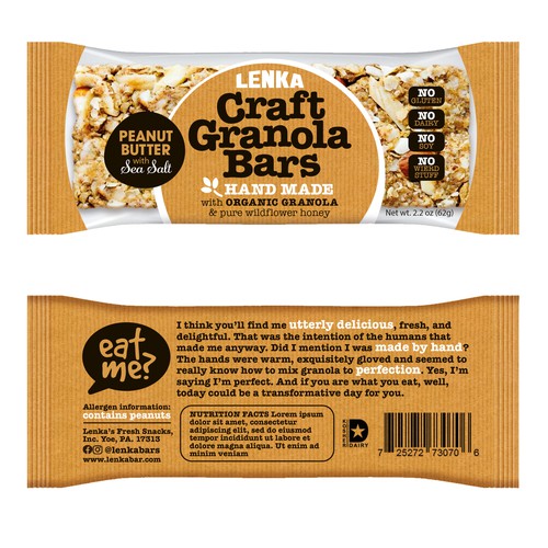 Craft Granola Bar Packaging for Millennials Design réalisé par Chris De Lisen