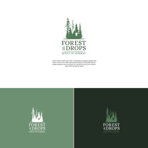 enhances the logo of FOREST IN DROPS make it adapt for all line products Réalisé par Bali Studio √