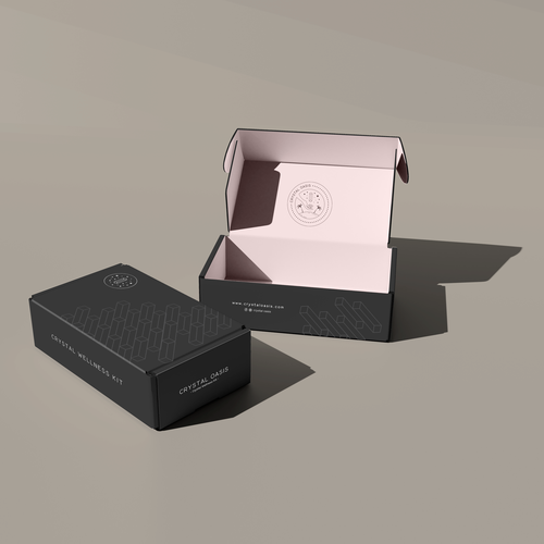 Design an e-commerce box for a mid-luxury crystal wellness website.