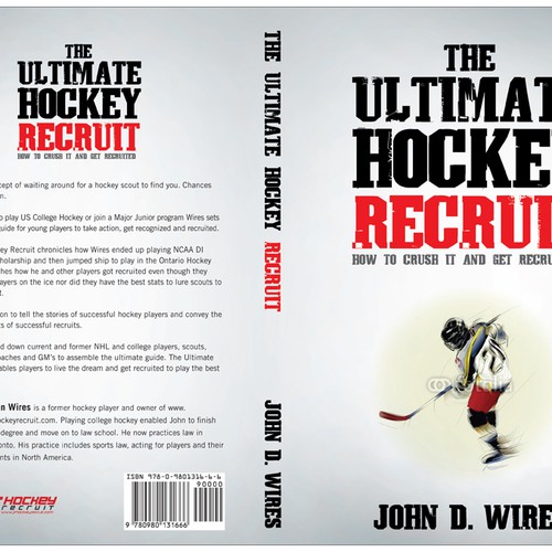 Book Cover for "The Ultimate Hockey Recruit" Diseño de line14