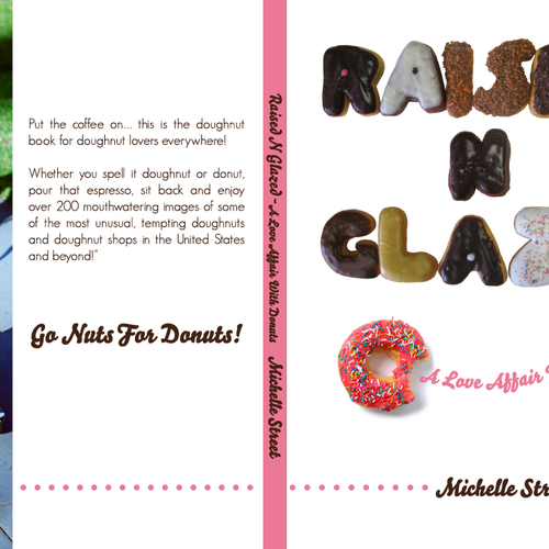 book or magazine cover for RAISED N GLAZED, a book about Donuts by Donut Wagon Press Design by EnikoDeak