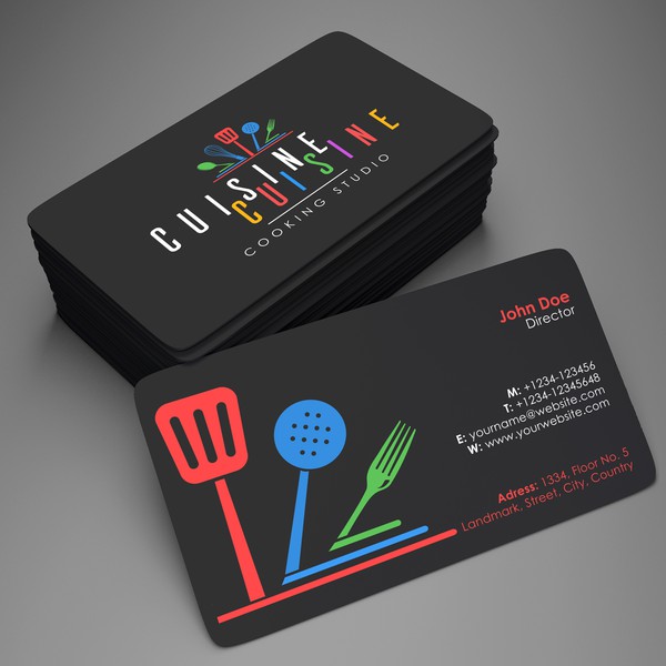 Design by R2 Designs™ titled "BUSINESS CARD FOR COOKING STUDIO"