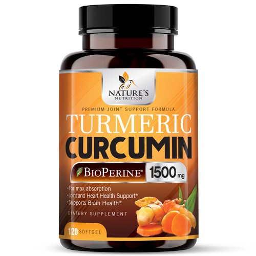 Nature's Nutrition - Needs a Colorful Turmeric Product Label Design by agooshe