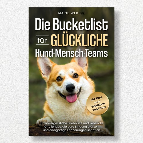 Design a harmonious, cute cover for a dog & human bucketlist Design by Kukira Design