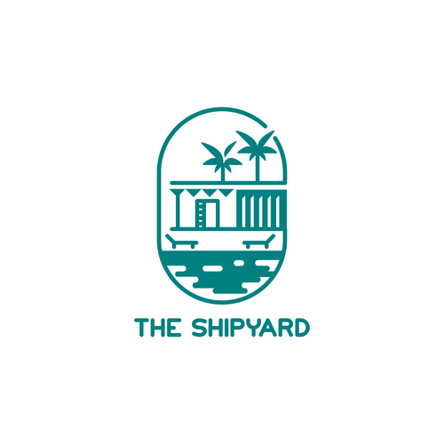 Modern nautical logo for outdoor public market in coastal Florida town. Design by Cuputo