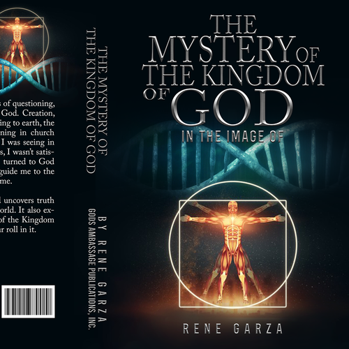 Wrap around book cover depicting good and evil in the DNA Design by H-Izz Design