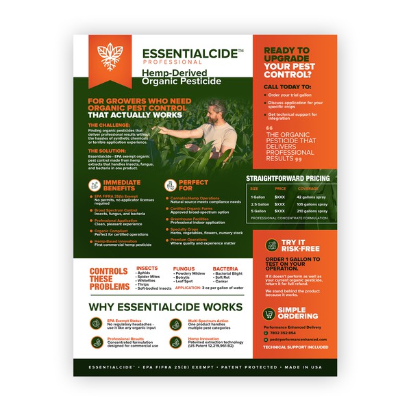 Hemp Based product sales sheet design needed