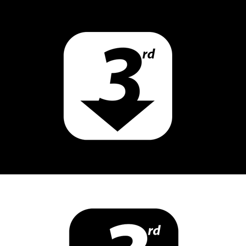 Create a black on white icon/button to represent "3rd button down" Design by 1lya2 ™