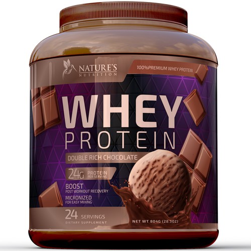 R O S H I NさんのTasty Whey Protein Chocolate Design Needed for Nature's Nutritionデザイン