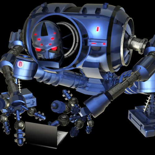 Computer modeled (CG) evil robot illustration Diseño de G.Zach