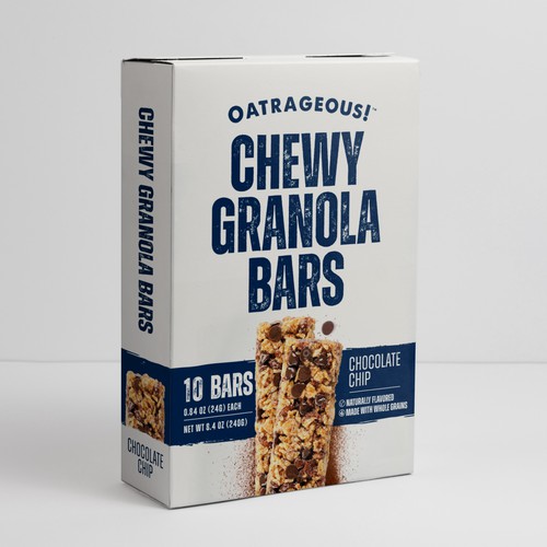 DESIGN EYE-CATCHING PACKAGING FOR CHOCOLATE CHIP CHEWY GRANOLA BARS! Design by #hjp