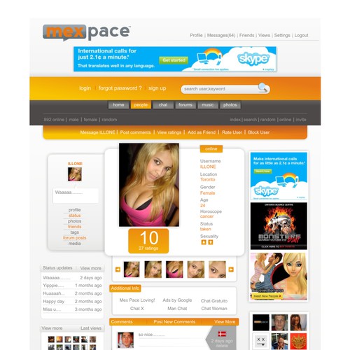 Webpage (dating) needs to be re-designed!  (UPDATED) 