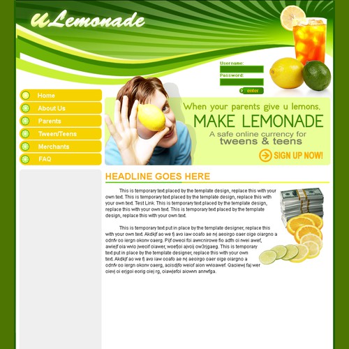 Logo, Stationary, and Website Design for ULEMONADE.COM Diseño de nix05