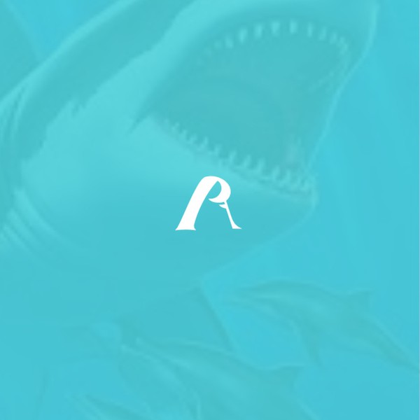 Negative space "shark" on the letter A