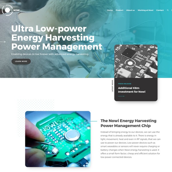 A  Simple, Modern, High-tech website design Semiconductor Company