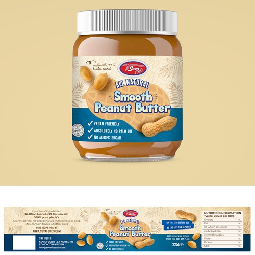 design a modern label for a New all natural peanut butter Design by Holiday26