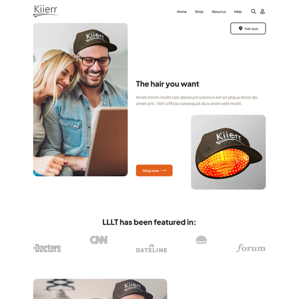Design by BensinArts titled "Landing page design for a hair growth caps website"