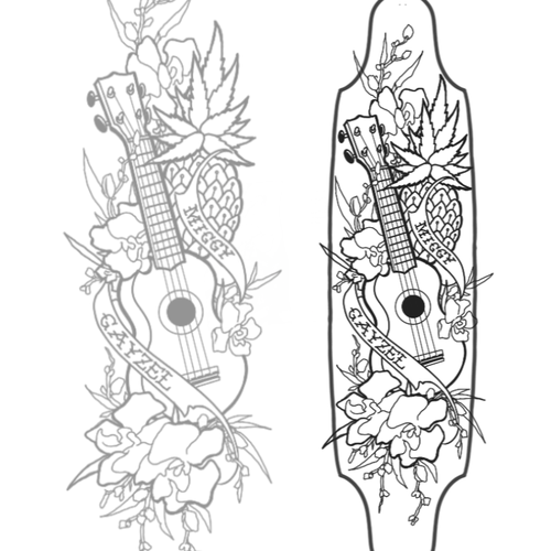 Pineapple and Ukulele love story Design por joi21