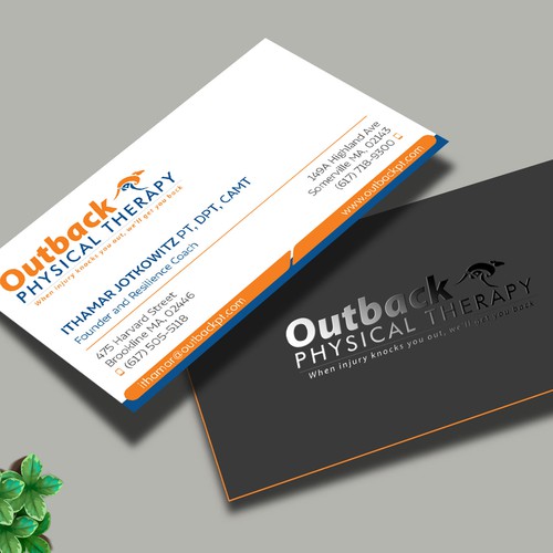 Business card for 2 clinic physical therapy office Design by Design sp