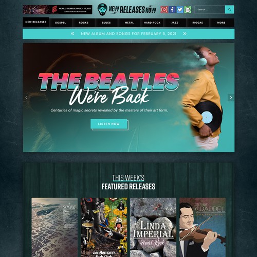 Designs | Design a vintage record store inspired music website! | Web ...