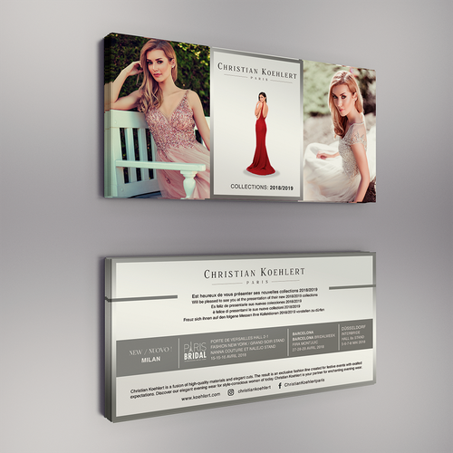 Flyer design for evening dress label needed to invite our customers to Exhibitions Design by Luigi Mazz