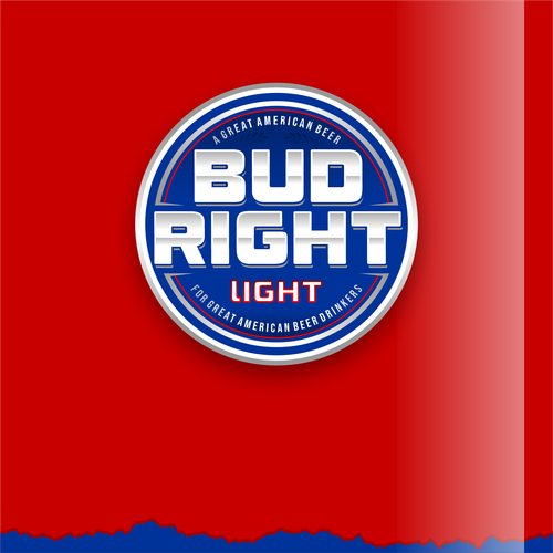 Bud Right.  The great new American Beer for good ol' fashioned American beer drinkers. Design by Voos Studio