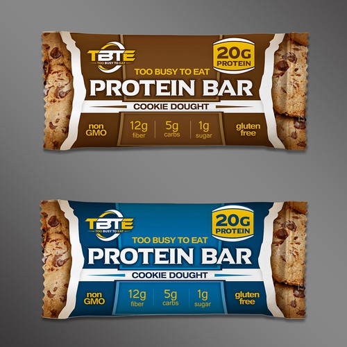 Design a unique protein bar wrapper for Too Busy To Eat Design réalisé par _M4X_