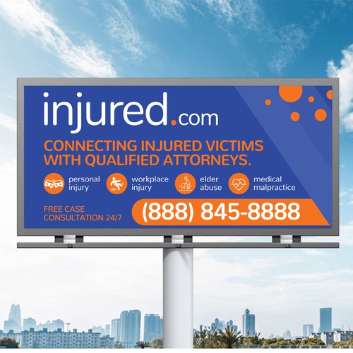 Injured.com Billboard Poster Design Diseño de inventivao