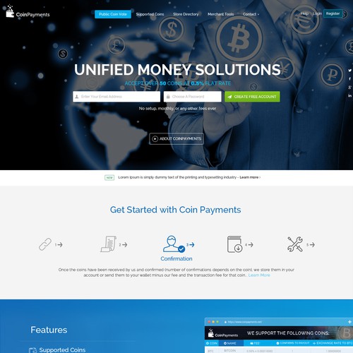 Coinpayments.net Bootstrap 3-Compatible Deisgn Contest Design by KashiArts