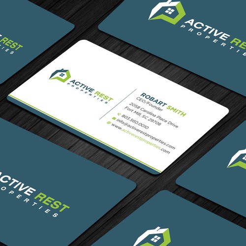 Modern Business Cards for Active Rest Properties Design by Brandmaker artist