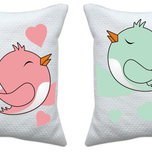 Looking for a creative pillowcase set design "Love Birds" Diseño de udinugroho