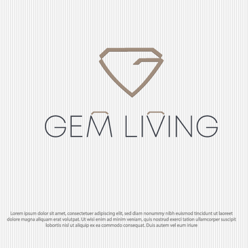 Geometrical, minimalist, modern brand design for Gem Living Design by LEN-ART DESIGN