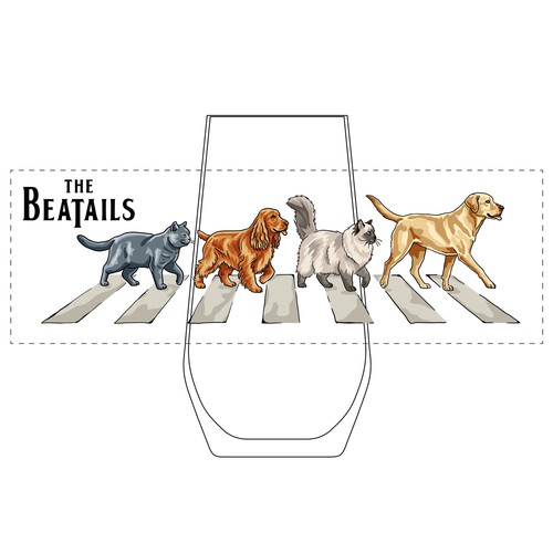 "Illustration for drinking glasses inspired by British animals" winning Other art or illustration