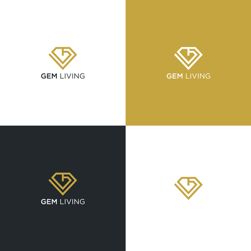 Geometrical, minimalist, modern brand design for Gem Living Design by Urhino™