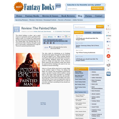 Help Best Fantasy Books with a new website design Réalisé par rosiee007