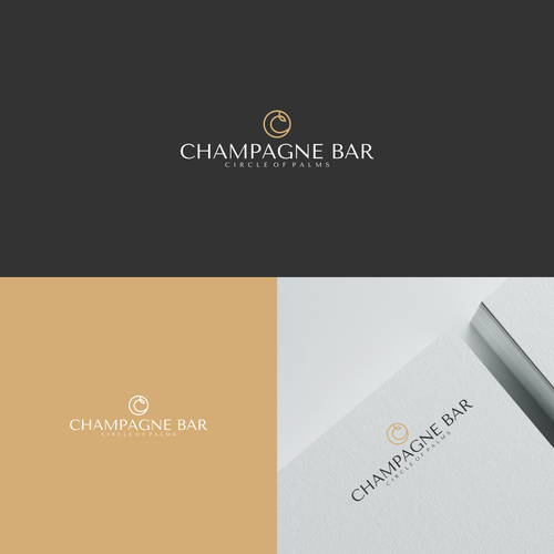 Luxury and modern Champagne Bar logo Design by code.signs