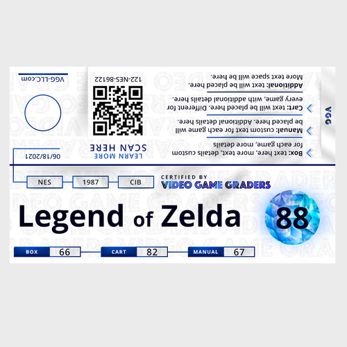 Graded Video Game Label Template Design by William :)