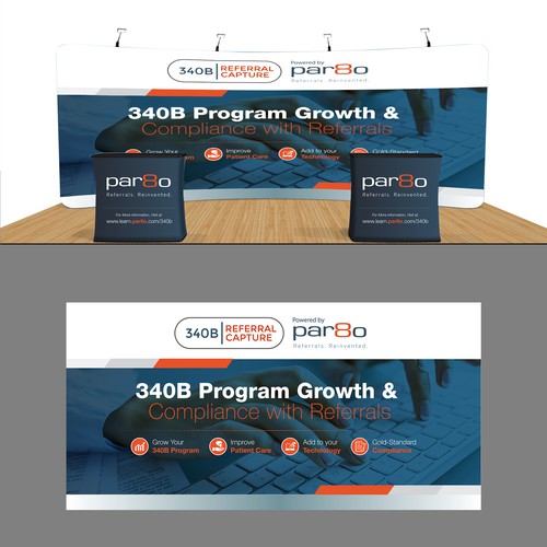 Design tradeshow background backdrop for healthcare company ( 10x20 feet) Design by Graphics House