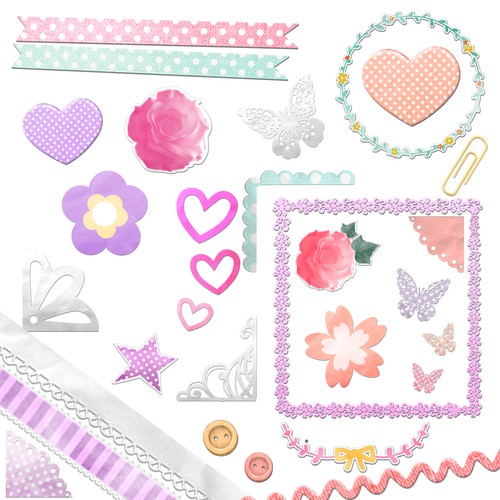 Guaranteed Collage Themed Stamp Sets For Stylish Photo Editing App コラージュ 用パーツ素材スタンプ大募集 オシャレなコラージュアプリで利用 スタンプ素材募集 Illustration Or Graphics Contest 99designs