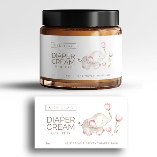 Organic Baby Diaper Cream Label Diseño de intanamir